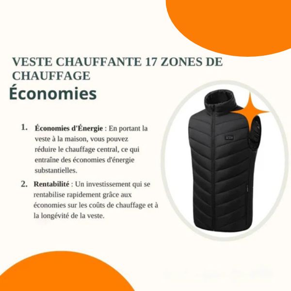 Veste Chauffante 17 zones de chauffage